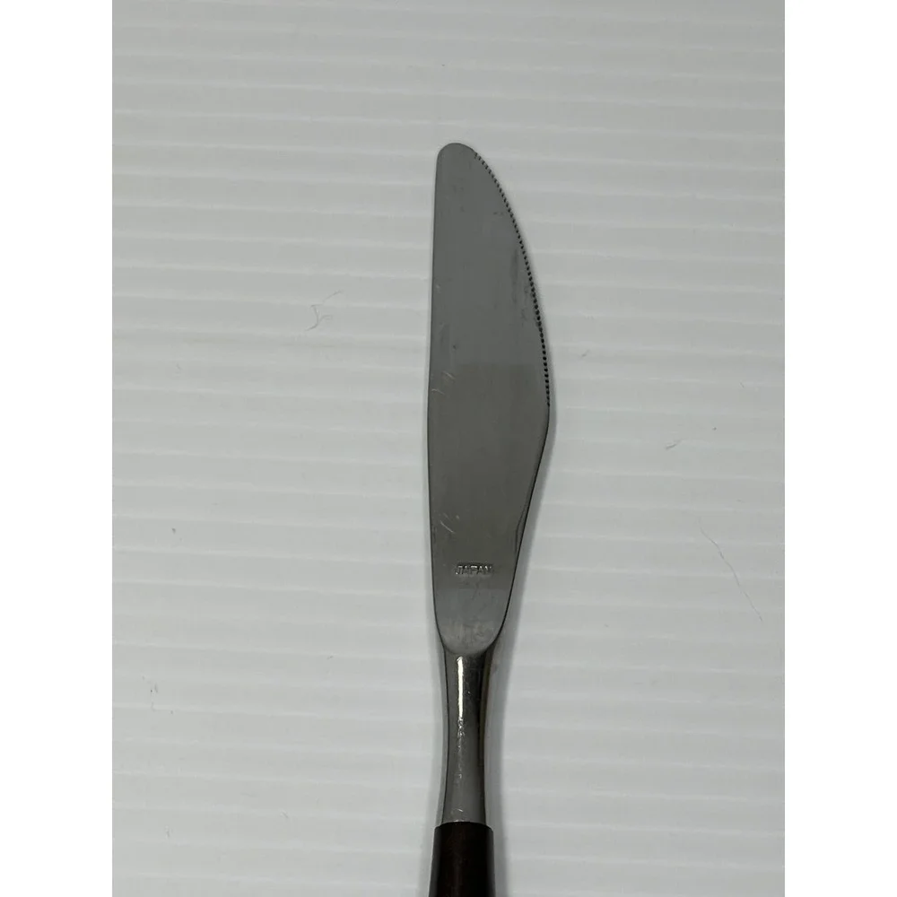 Vintage Hearthside Knives Stainless Flatware Japan Wooden Handle MCM Set of 2